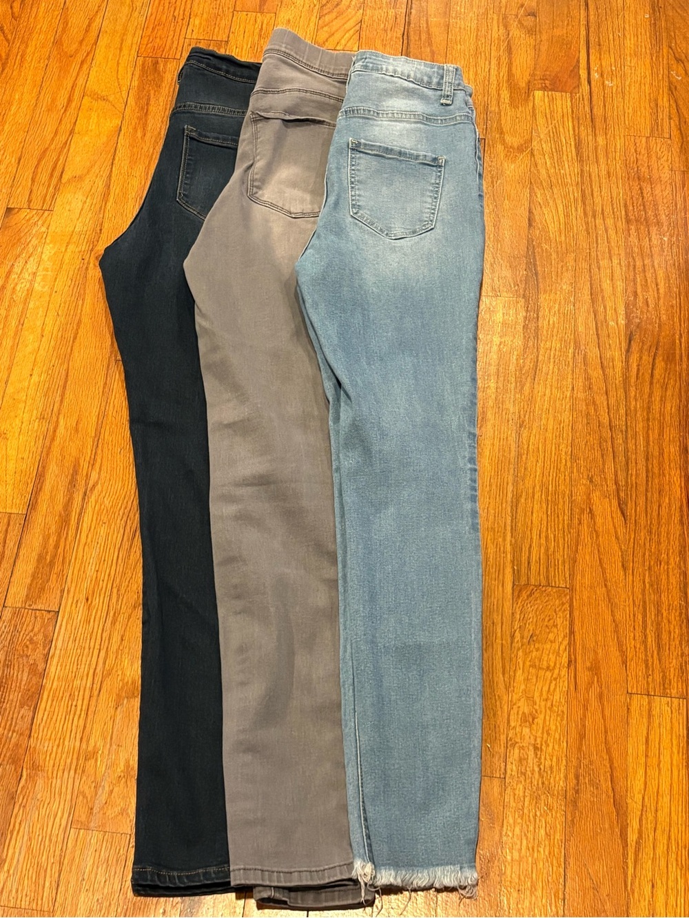 Fashion Nova Lot Three High Rise Skinny Jeans - Black, Gray, Light Wash Blue 7